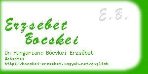 erzsebet bocskei business card