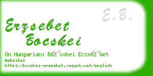 erzsebet bocskei business card